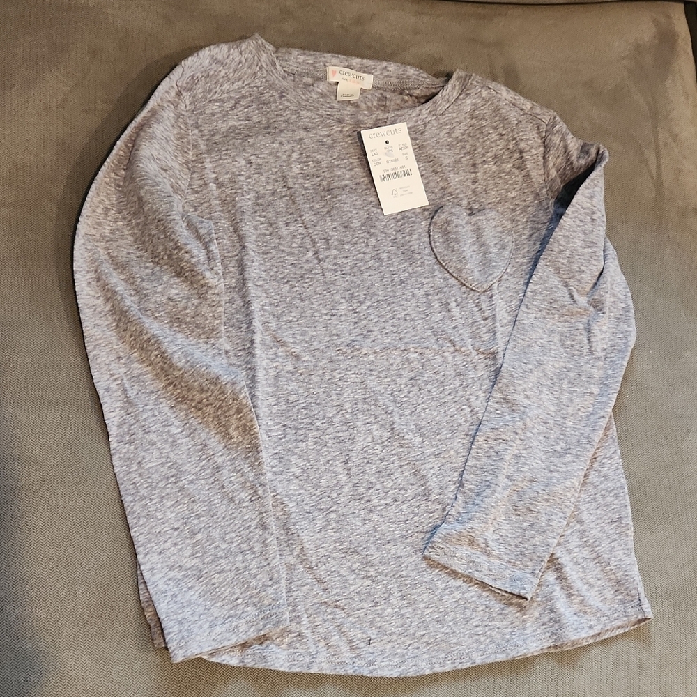 ✨ 3 For $25 SALE NWT Girls Crewcuts Gray Long Sleeve Shirt
